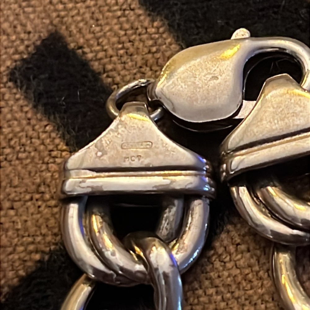 Vintage Rare Sterling Silver Large Link Charm Bracelet - Picture 4 of 8